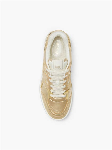 rebelle michael kors|Rebel Metallic Leather Sneaker .